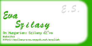 eva szilasy business card